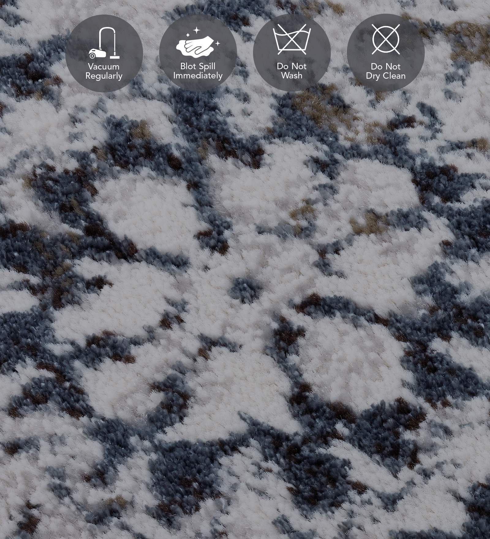 Platinum Abstract Machine Made Runner Grey and Blue