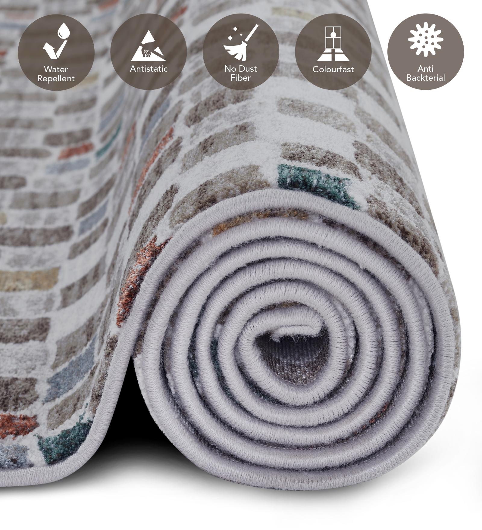 Platinum Abstract Machine Made Carpet Cream and Taupe