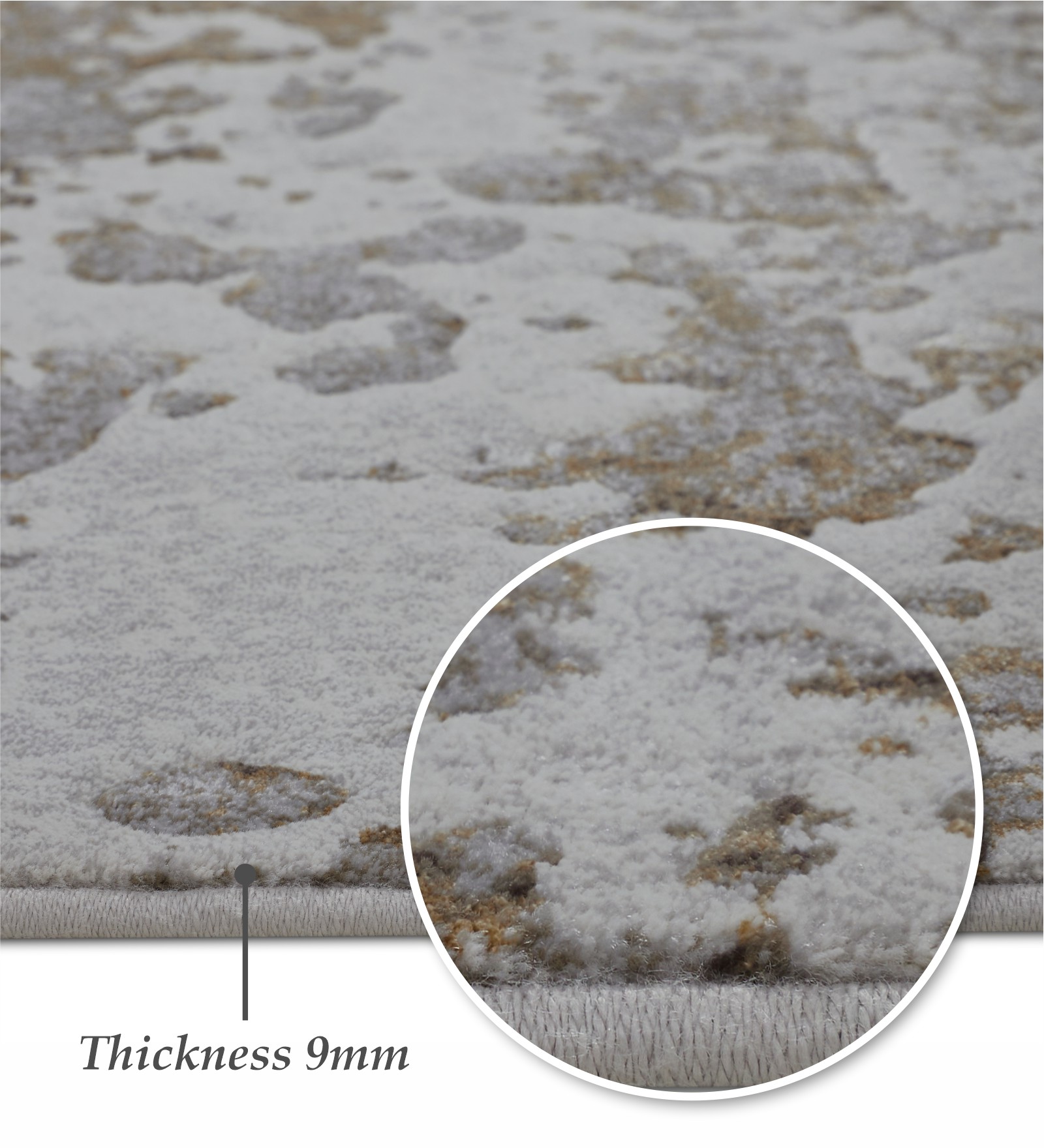 Platinum Abstract Machine Made Carpet Grey and Musterd