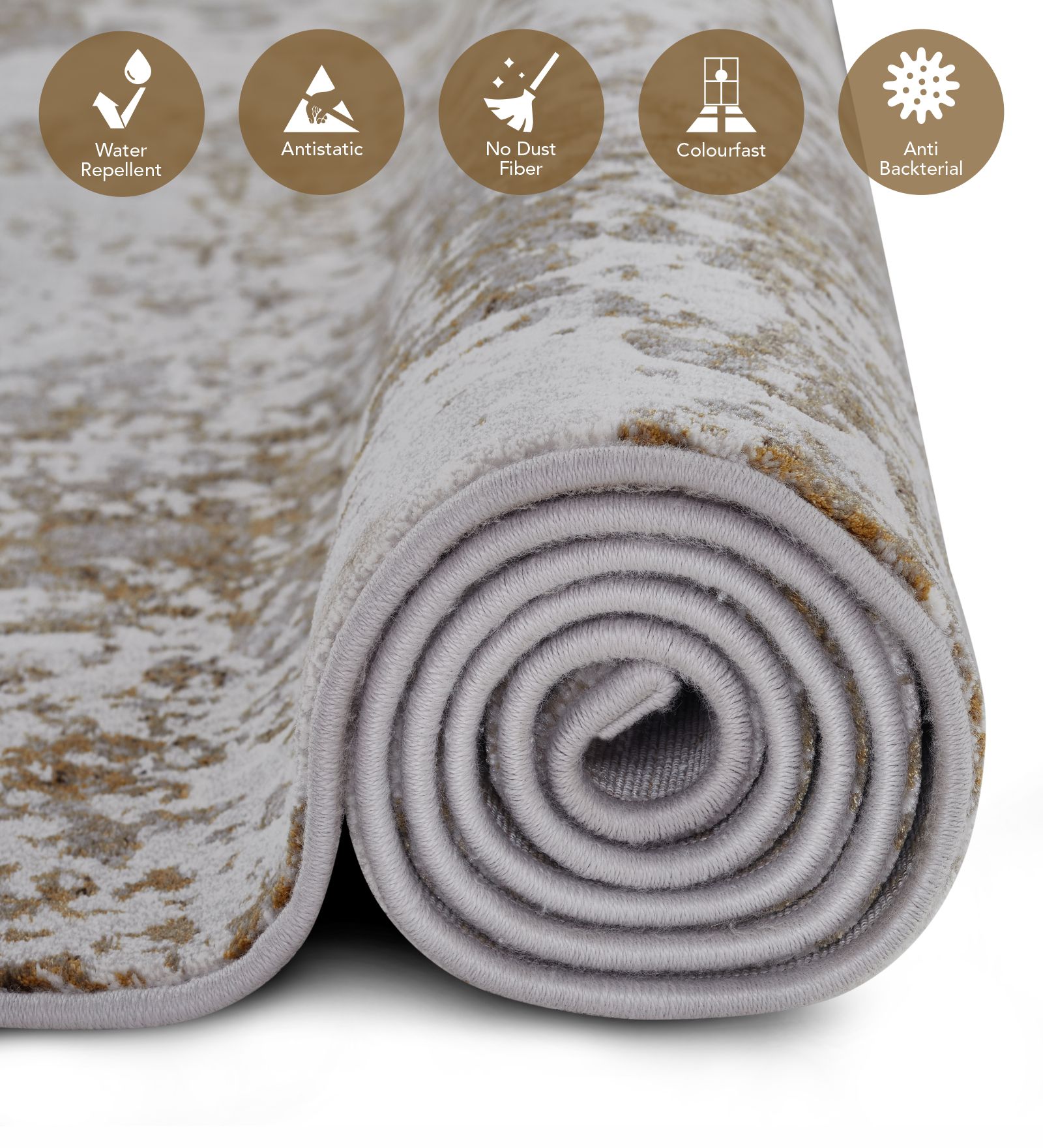 Platinum Abstract Machine Made Carpet Grey and Musterd