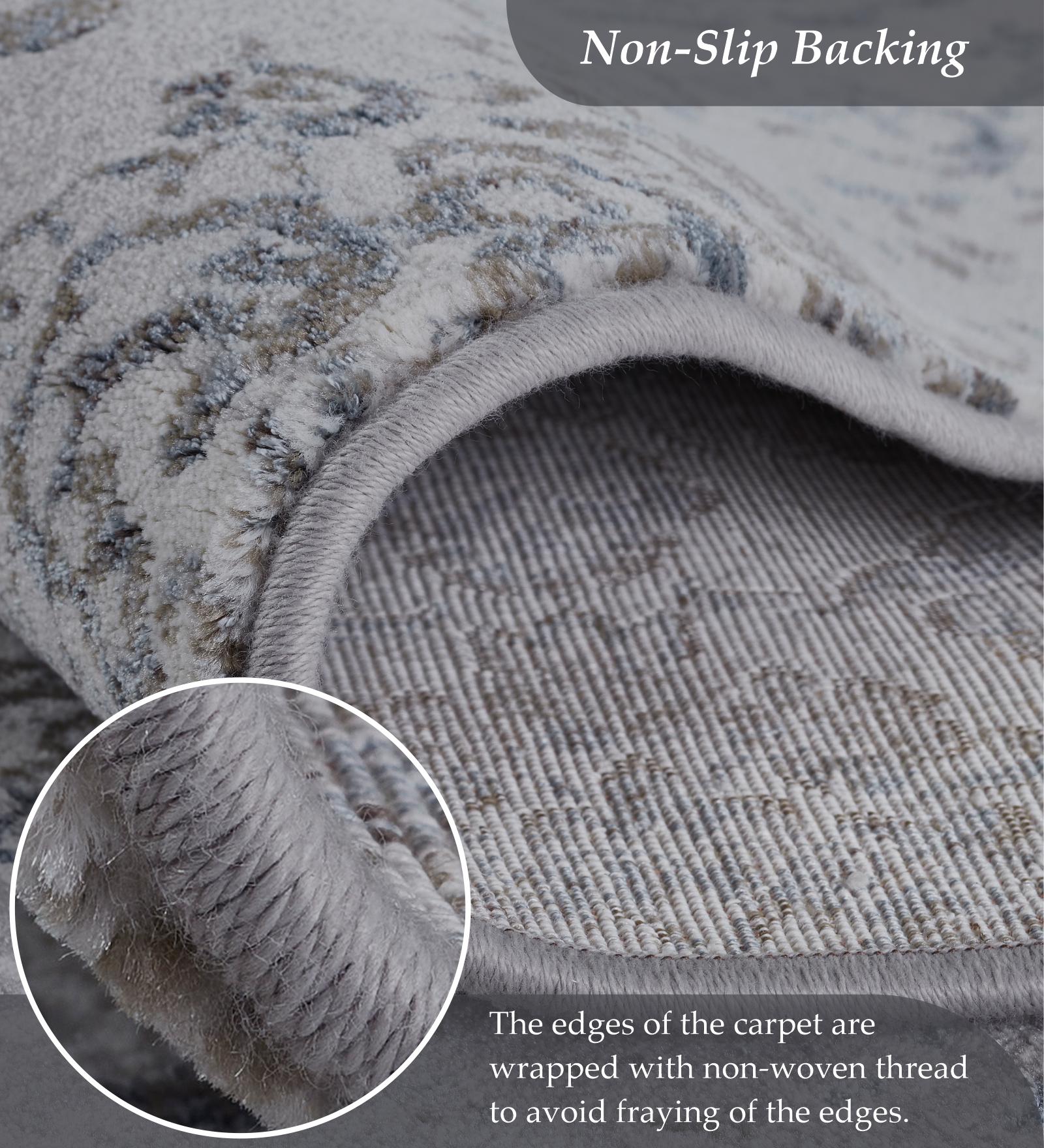 Platinum Classical Machine Made Carpet Grey and Blue