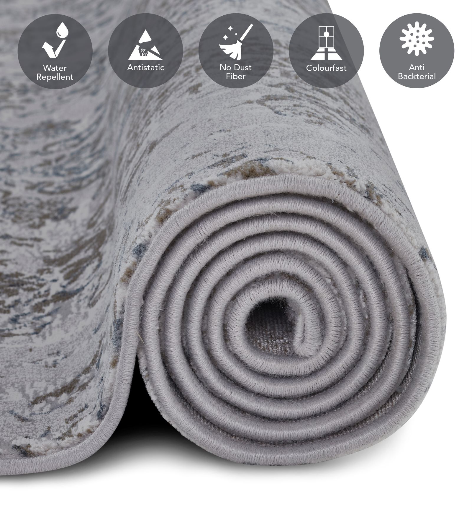 Platinum Classical Machine Made Carpet Grey and Blue