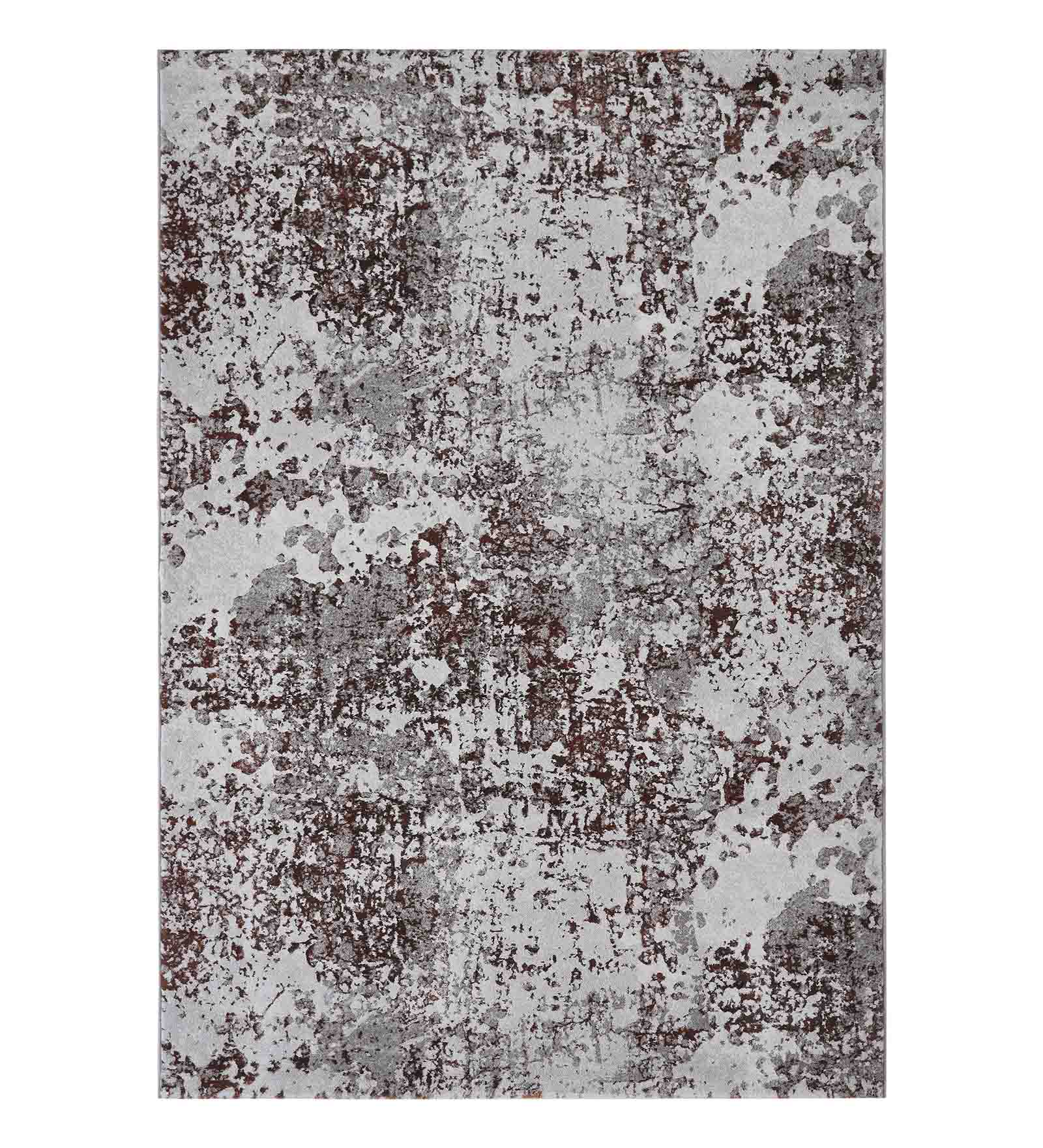 Platinum Abstract Machine Made Carpet Grey and Rust