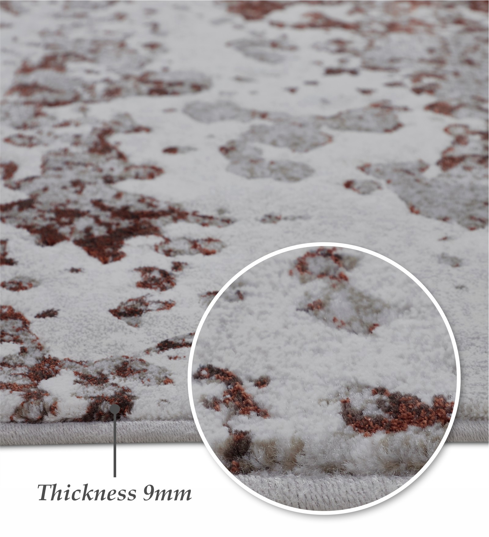 Platinum Abstract Machine Made Carpet Grey and Rust