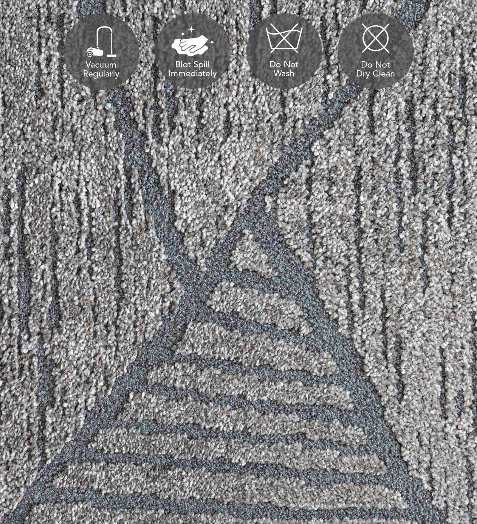 Trentino Abstract Machine Made Runner Grey