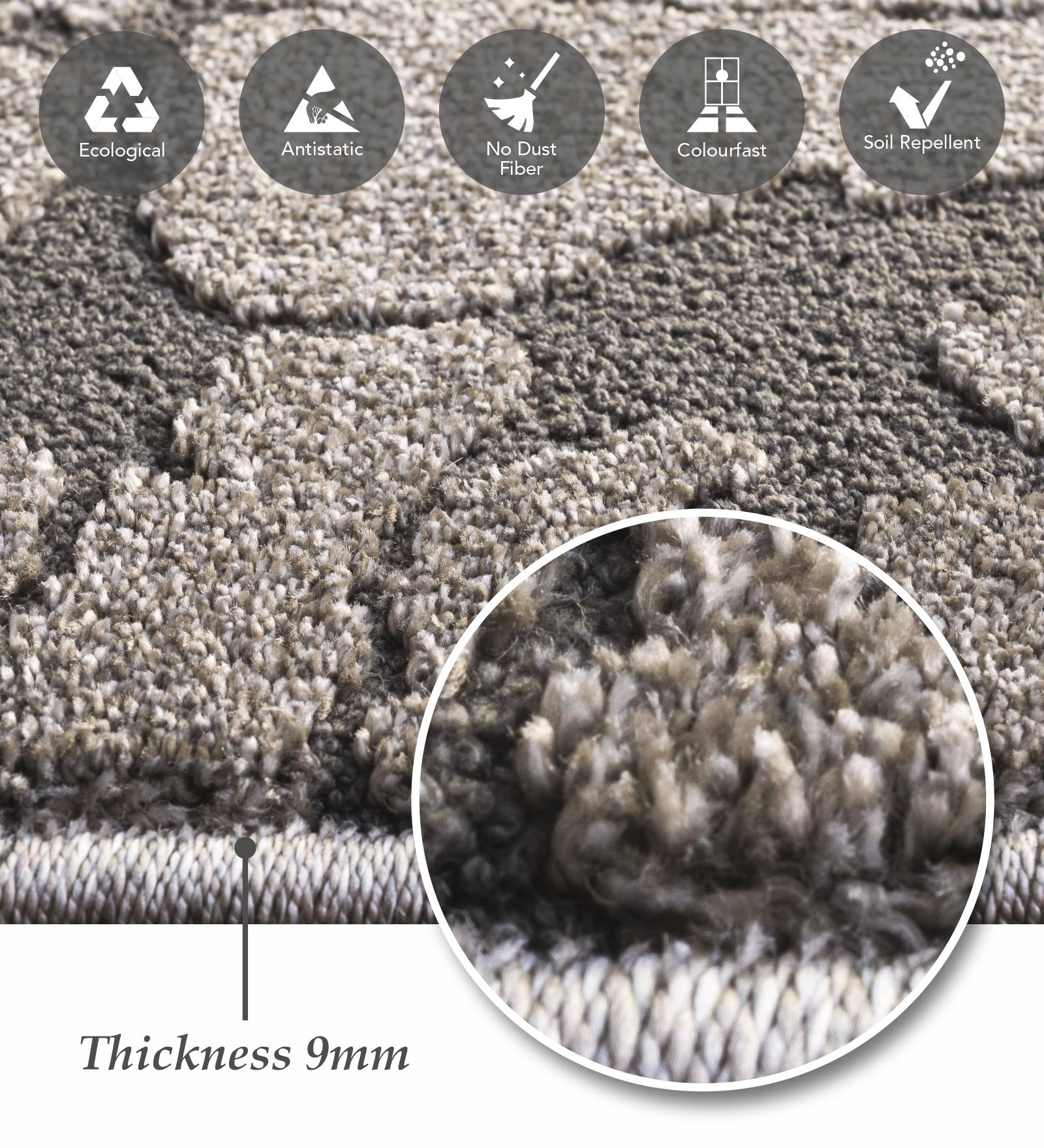 Trentino Abstract Machine Made Runner Brown