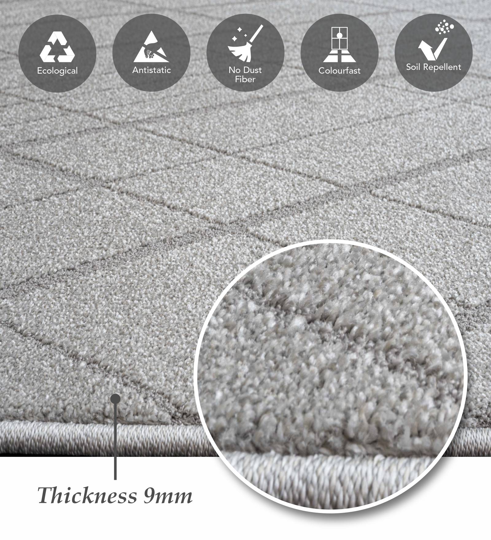 Trentino Abstract Machine Made Runner Grey