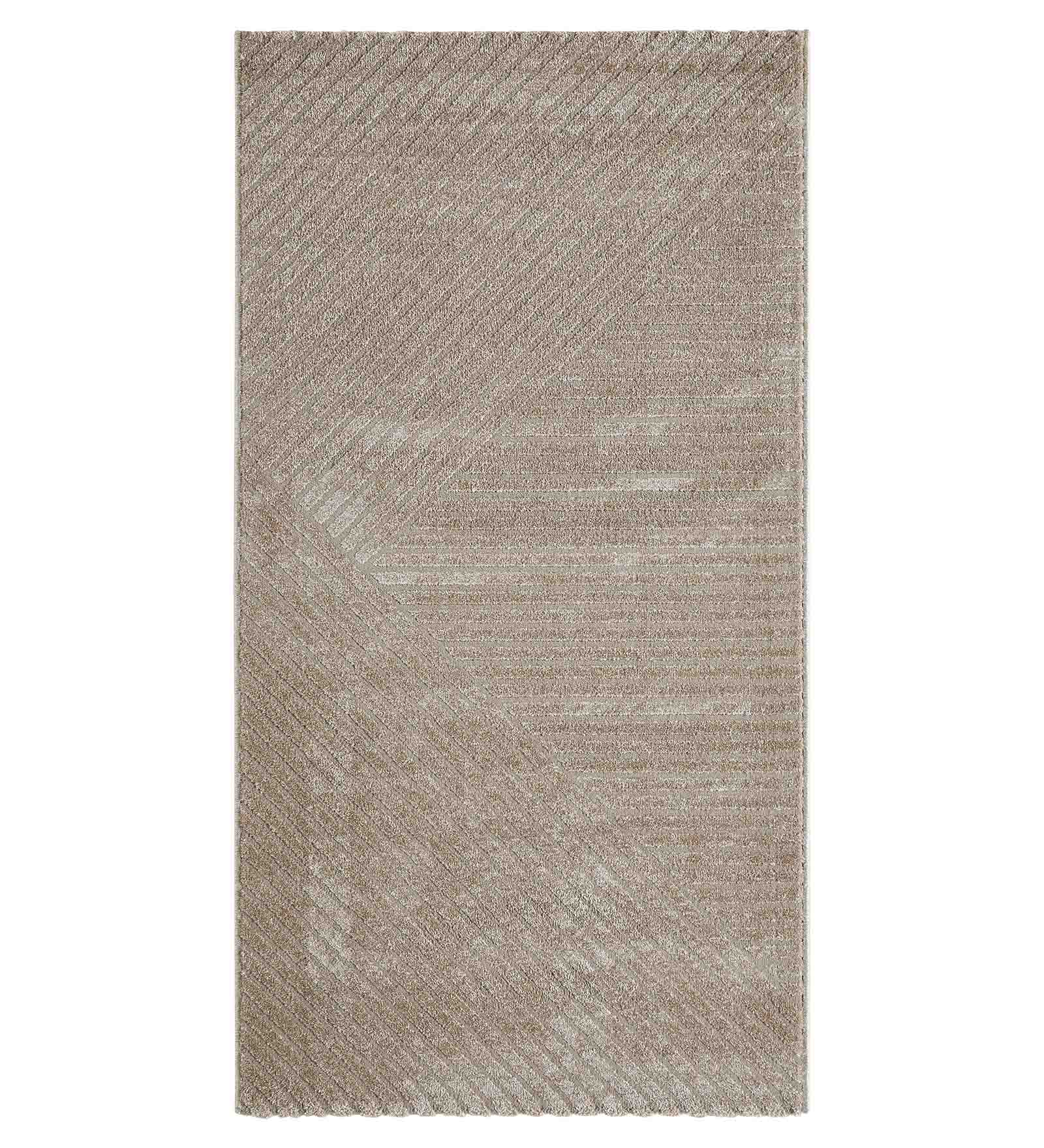 Trentino Abstract Machine Made Runner Beige