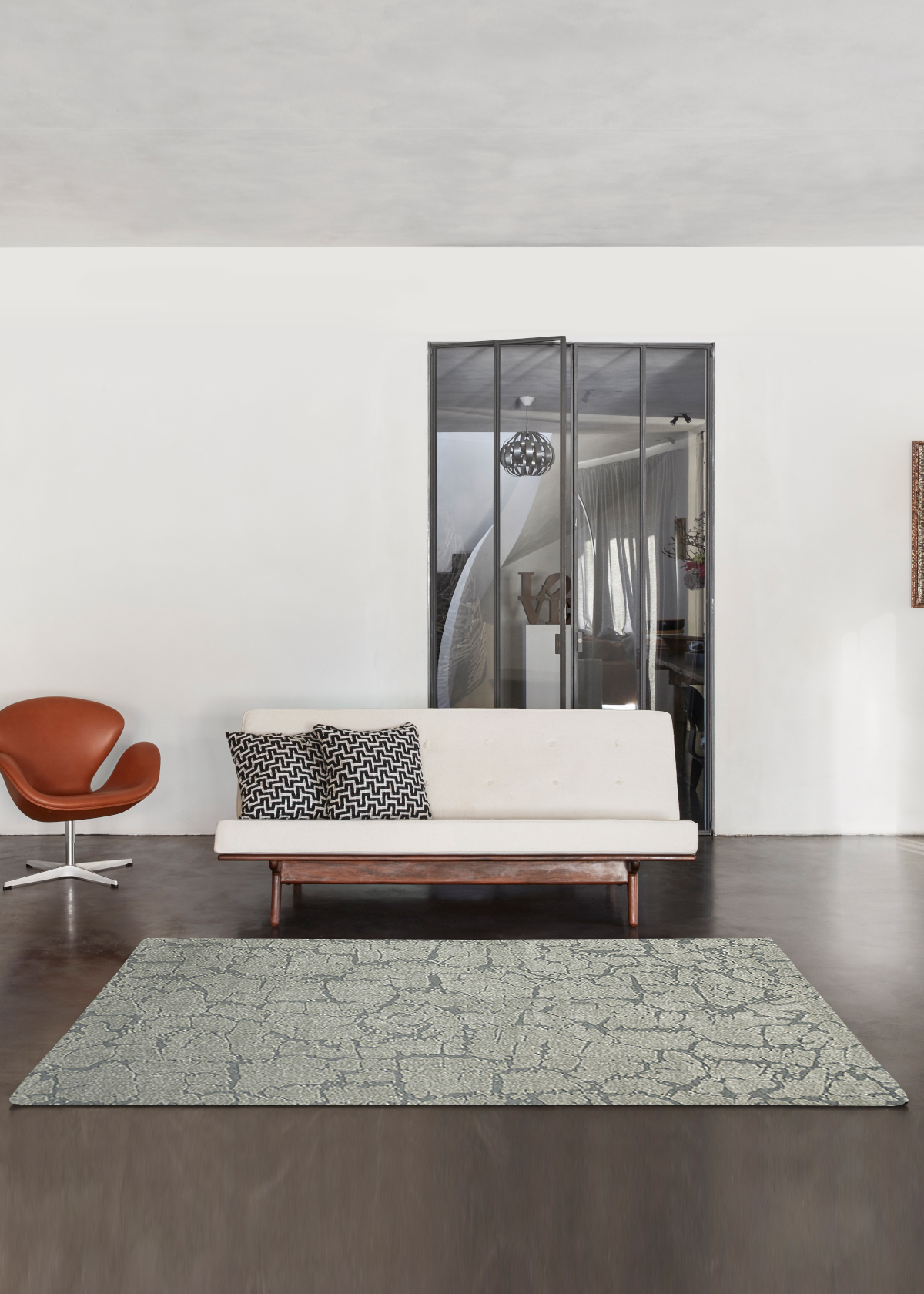 Trentino Abstract Machine Made Carpet Brown