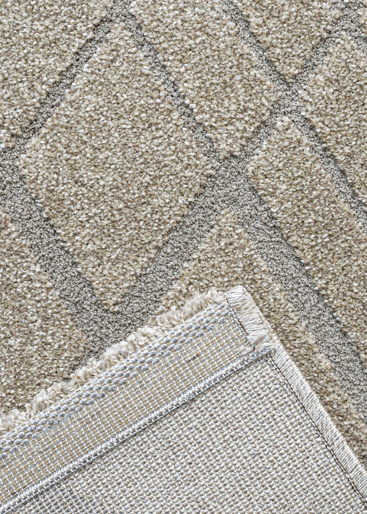 Trentino Abstract Machine Made Carpet Beige
