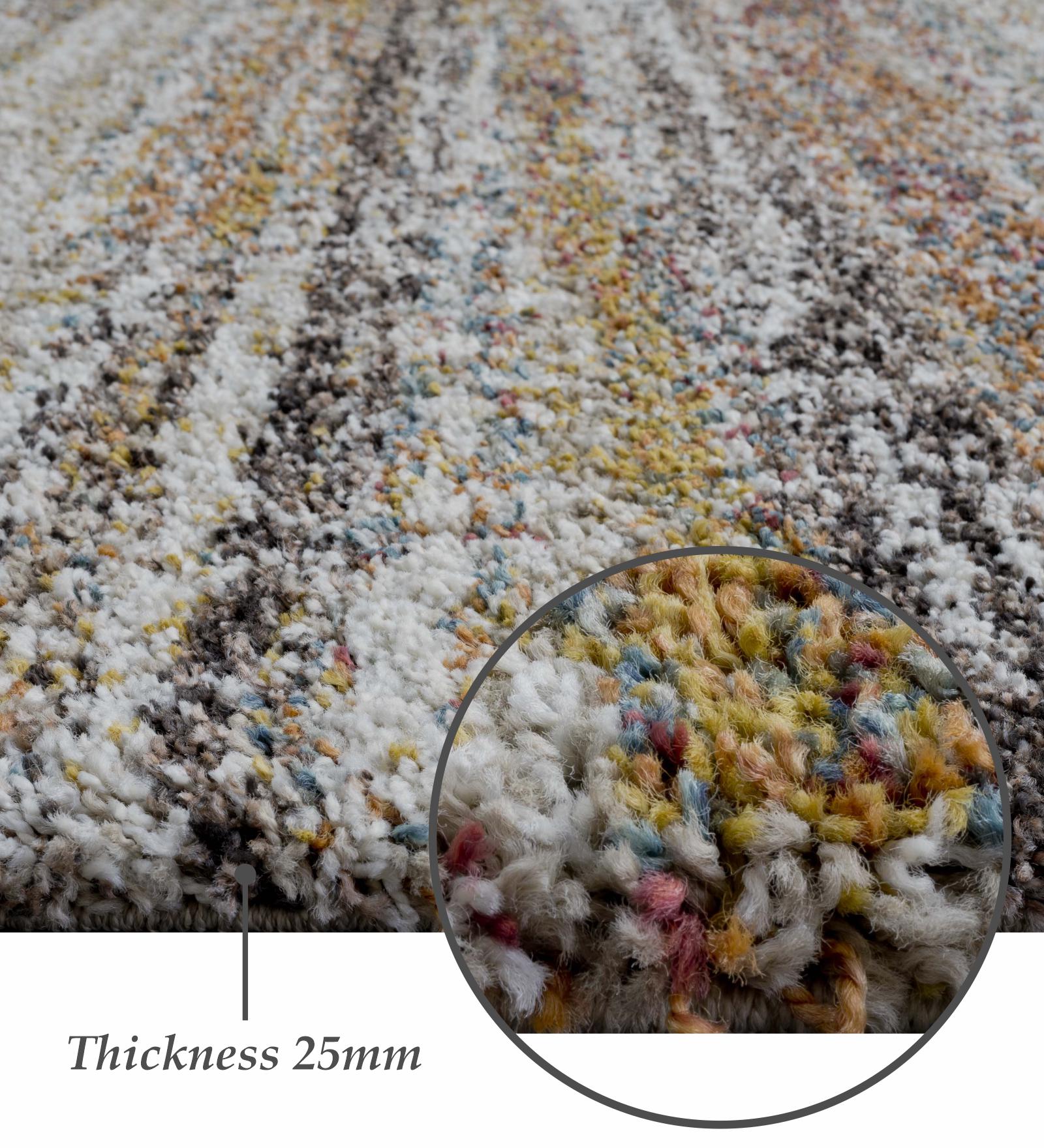 Mehari Polypropylene Shaggy Carpet Brown