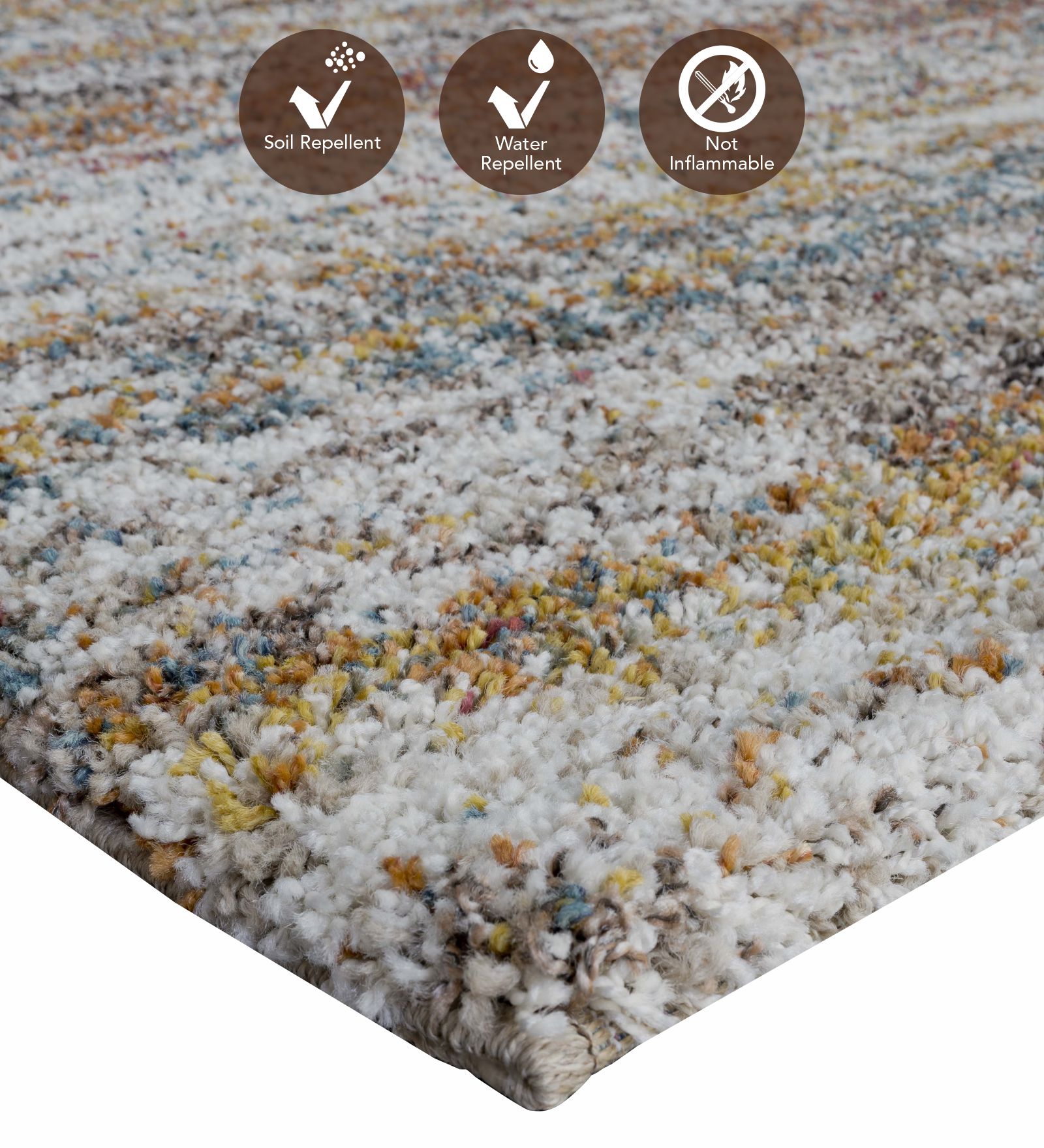 Mehari Polypropylene Shaggy Carpet Brown