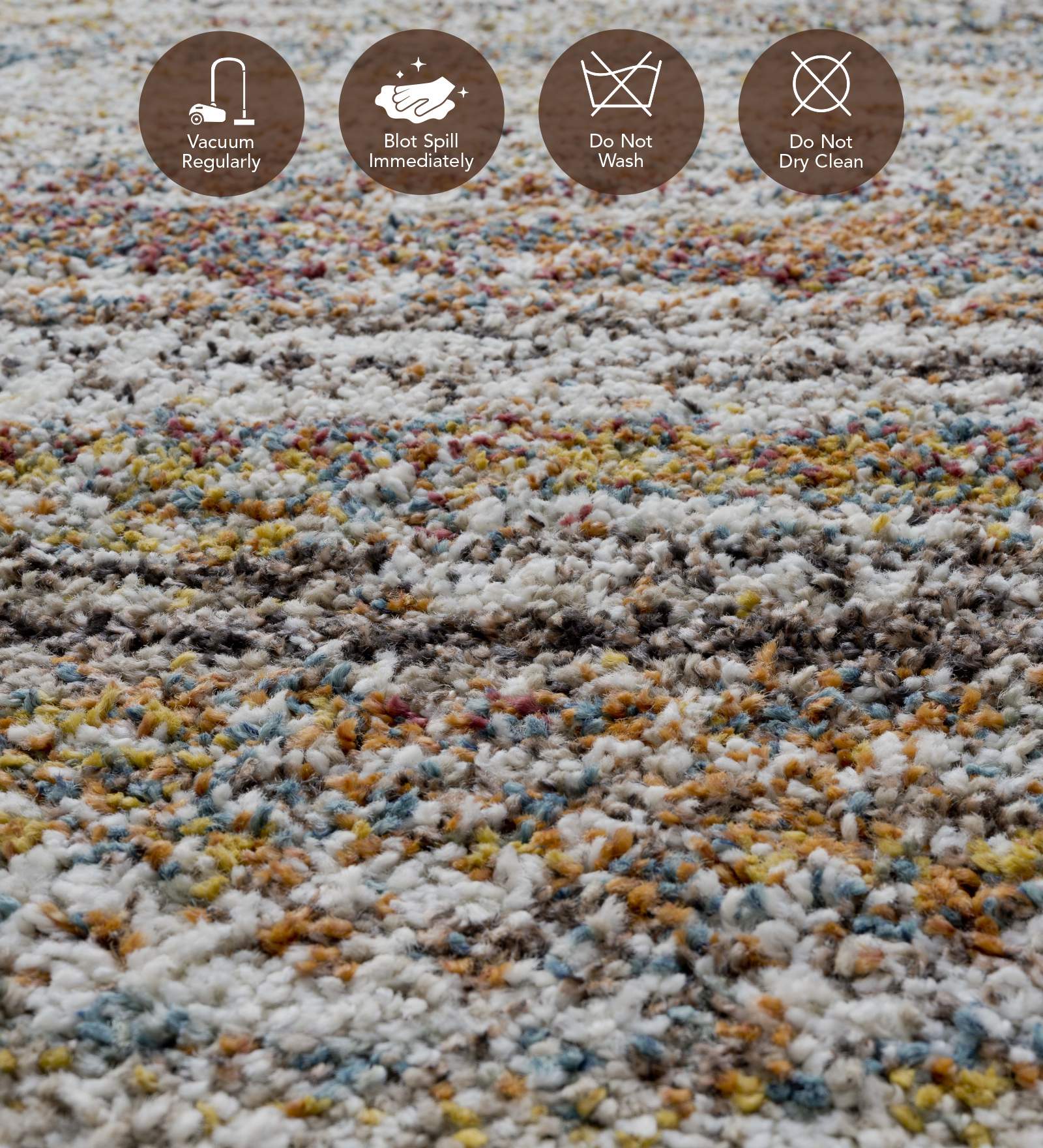 Mehari Polypropylene Shaggy Carpet Brown