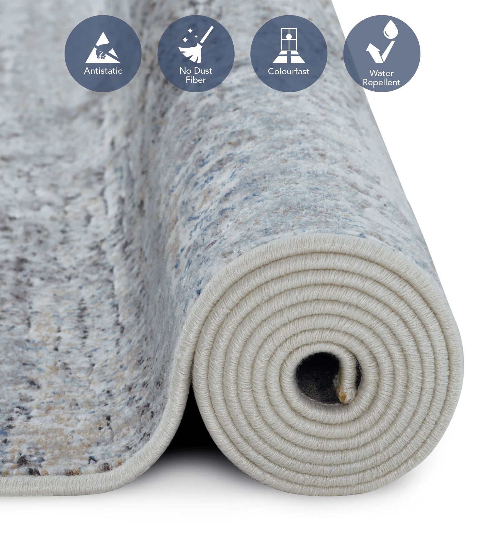 Matrix Abstract Carpet Cream and L.Blue