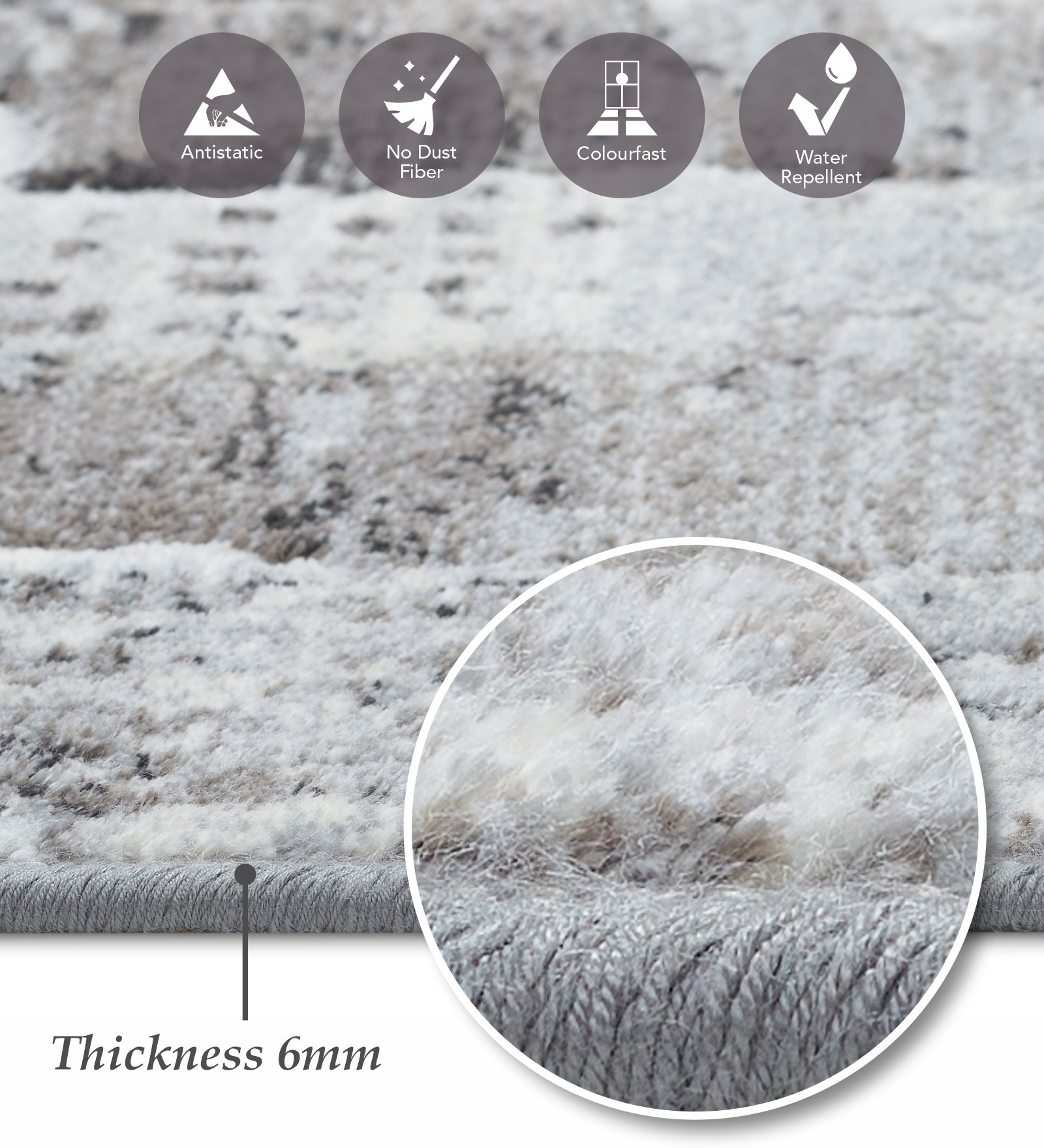 Matrix Abstract Runner Grey and Cream