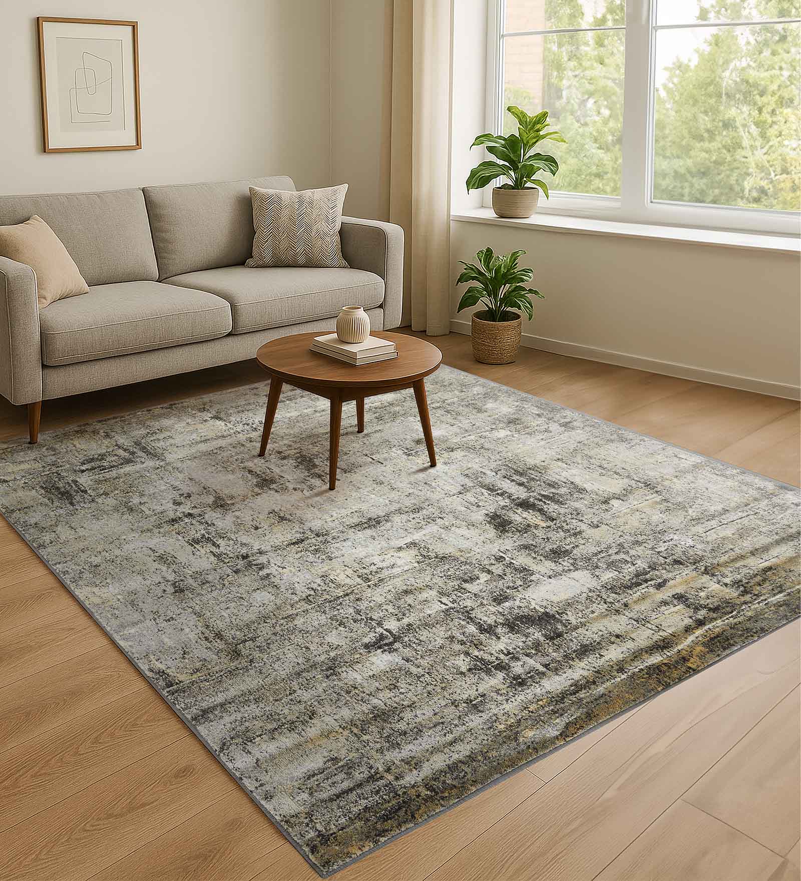 Matrix Abstract Carpet Cream and Beige