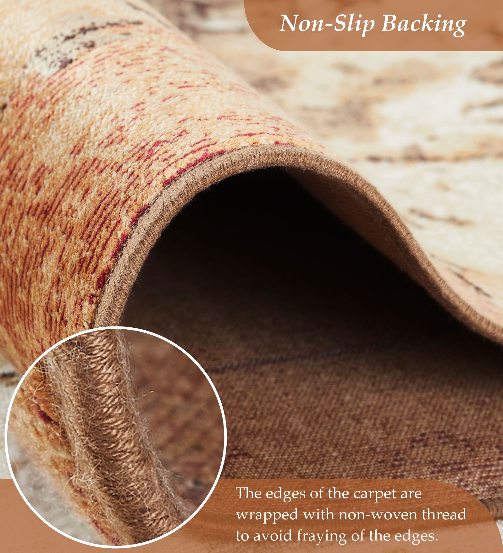 Matrix Abstract Carpet Rust and Cream