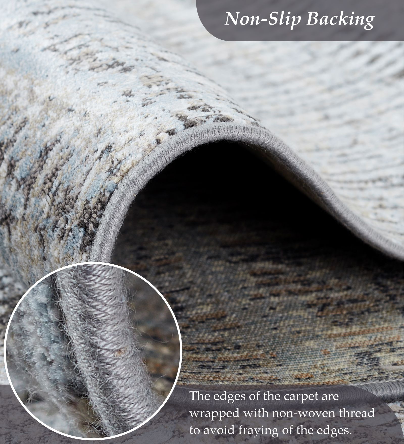 Matrix Abstract Carpet Blue and Cream