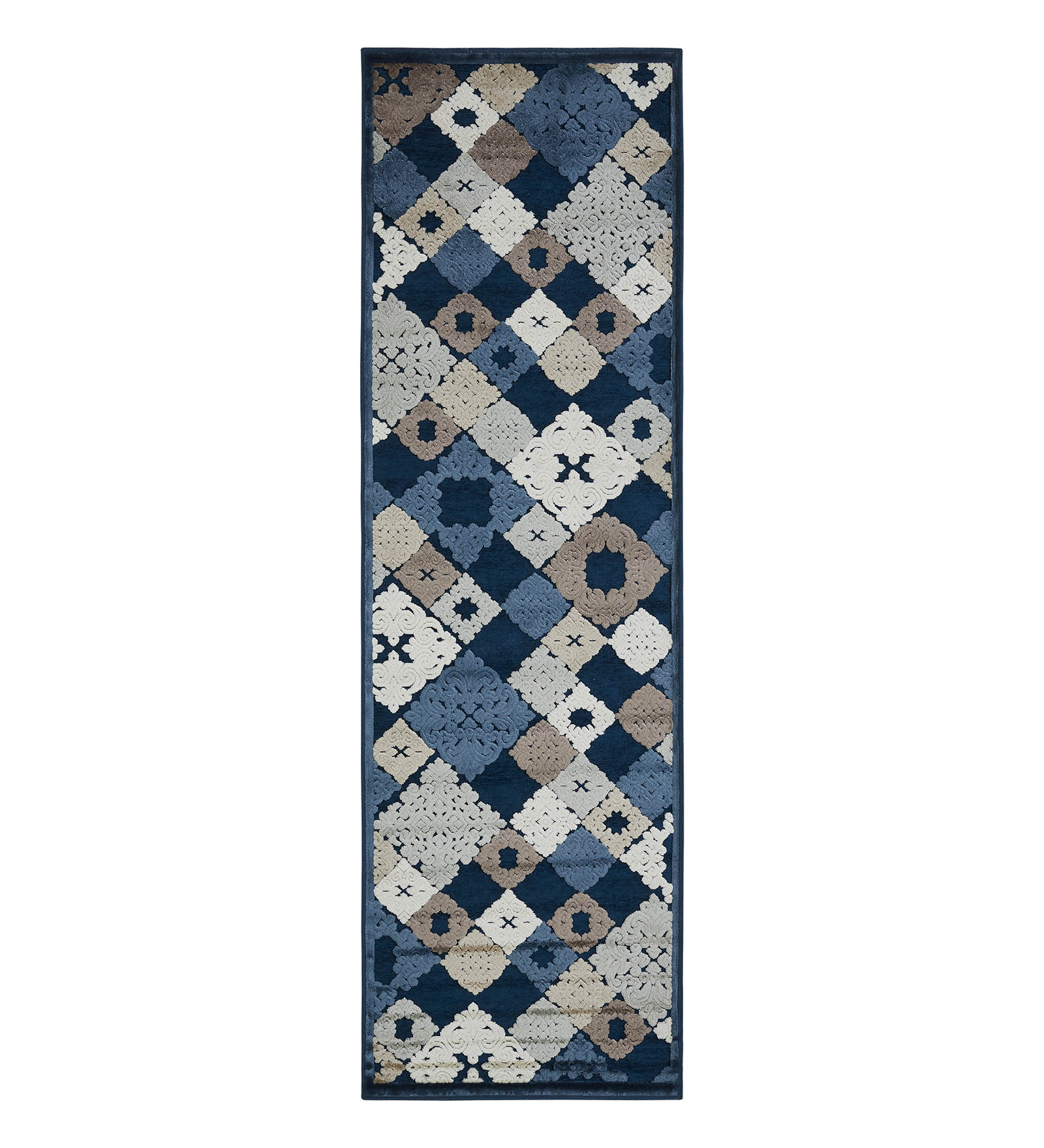 Genova Classical Runner Blue and Cream