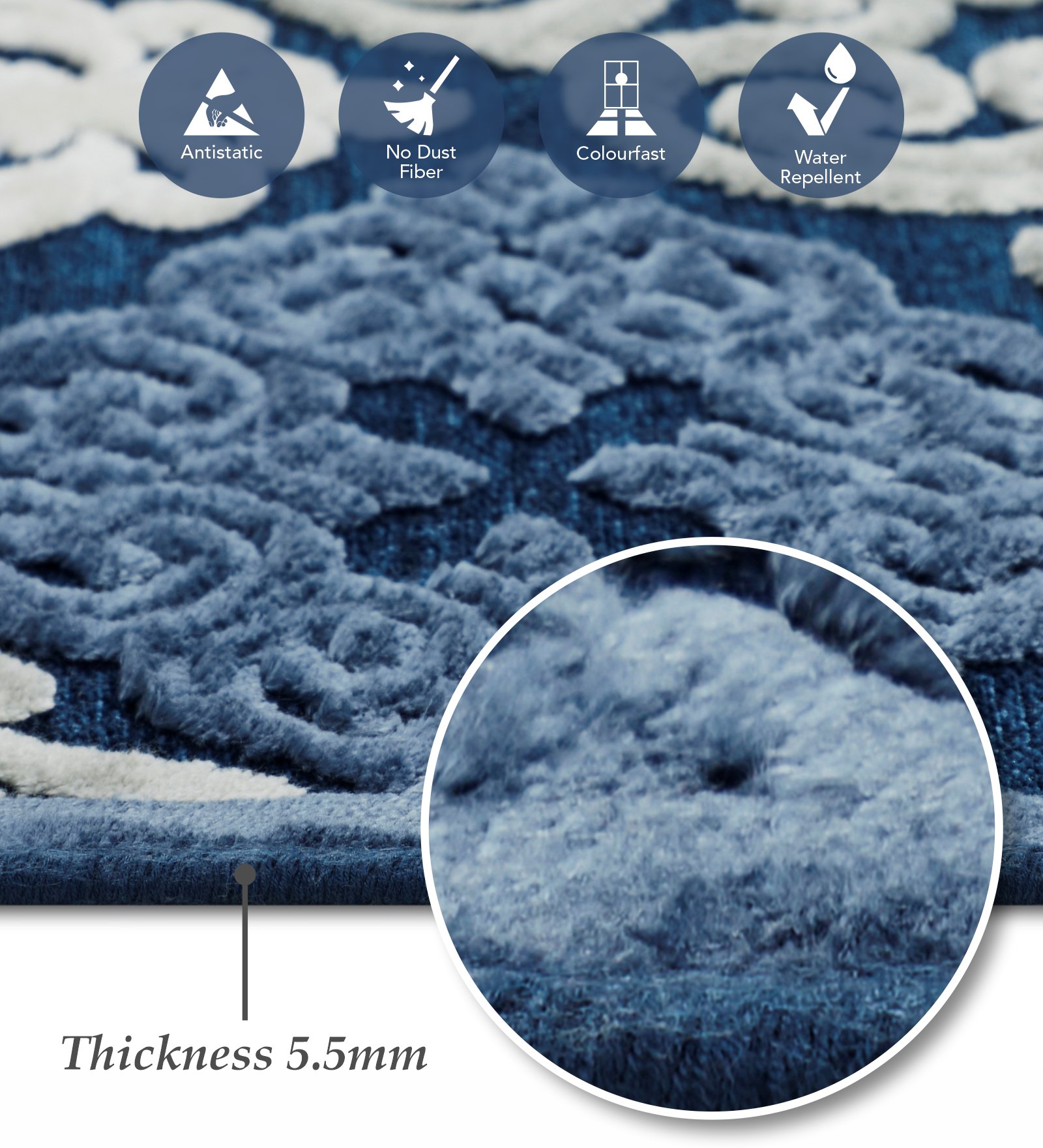 Genova Classical Runner Blue and Cream