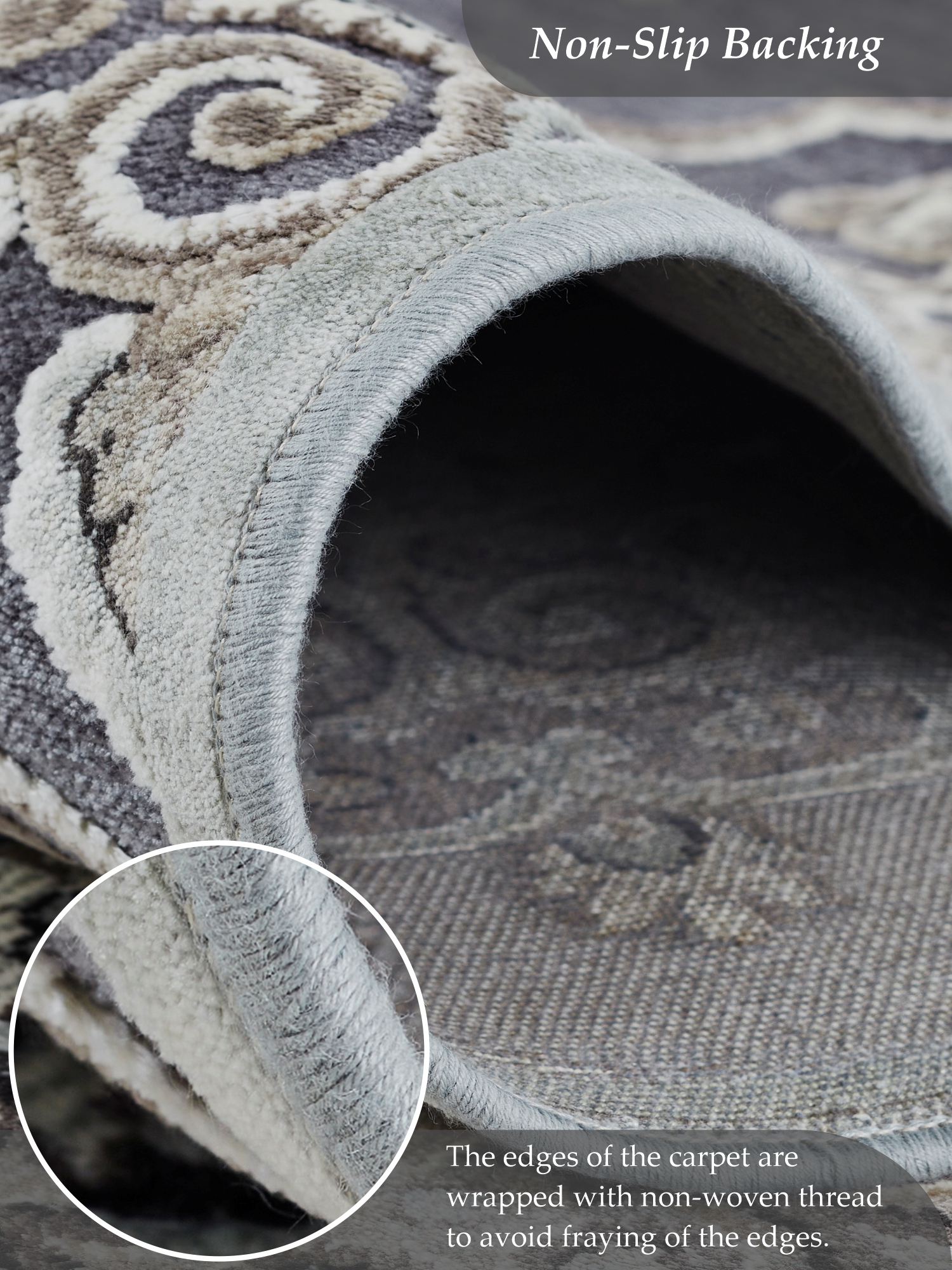 Genova Neo Classical Carpet Grey and Cream