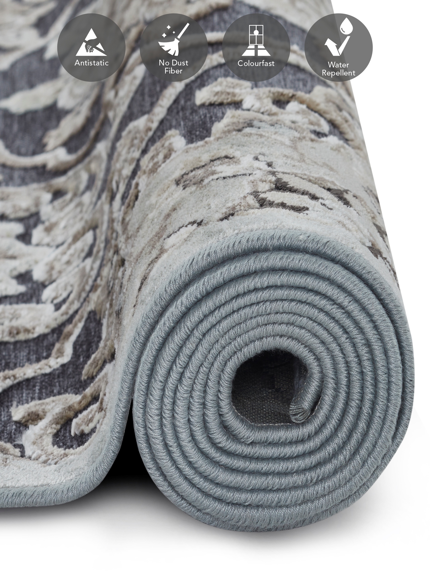 Genova Neo Classical Carpet Grey and Cream