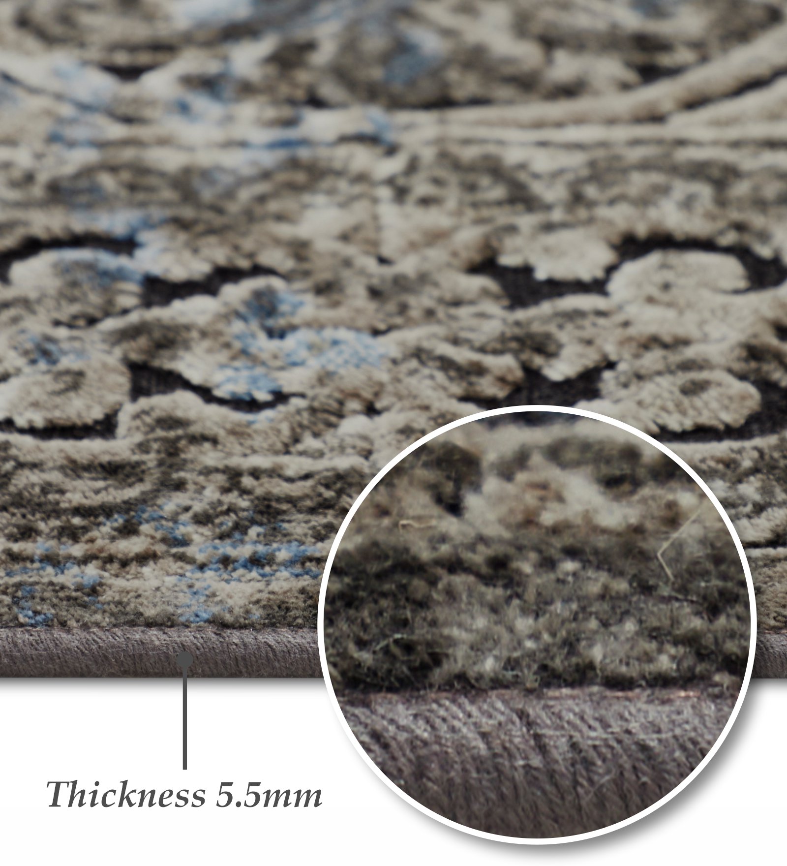 Genova Classical Carpet Blue and Beige