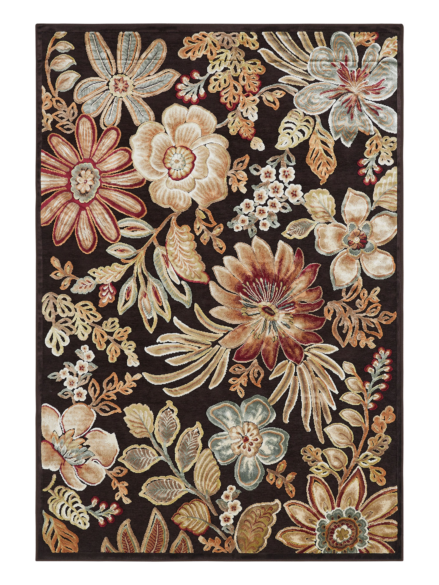 Genova Floral Carpet Brown