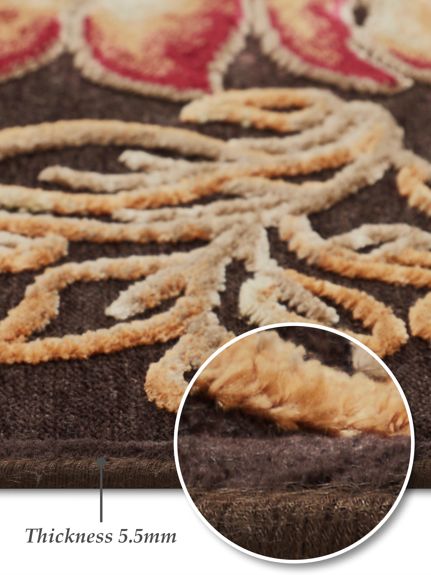 Genova Floral Carpet Brown