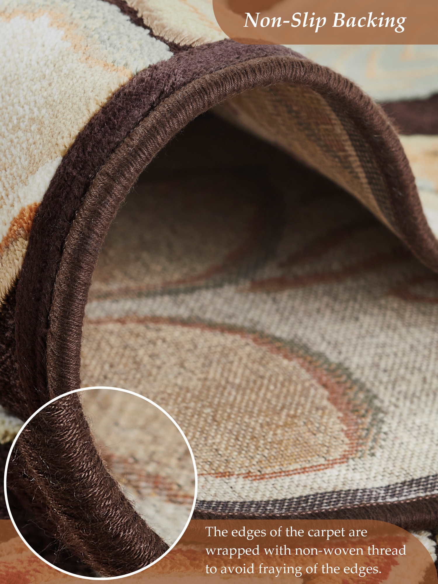 Genova Floral Carpet Brown