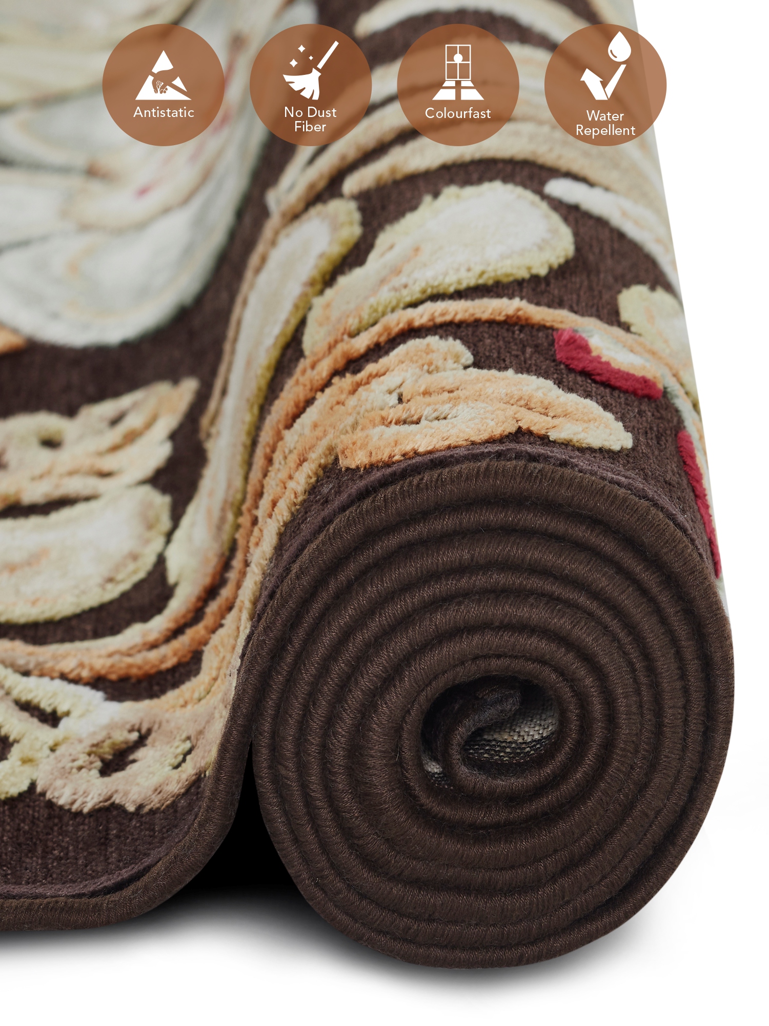 Genova Floral Carpet Brown