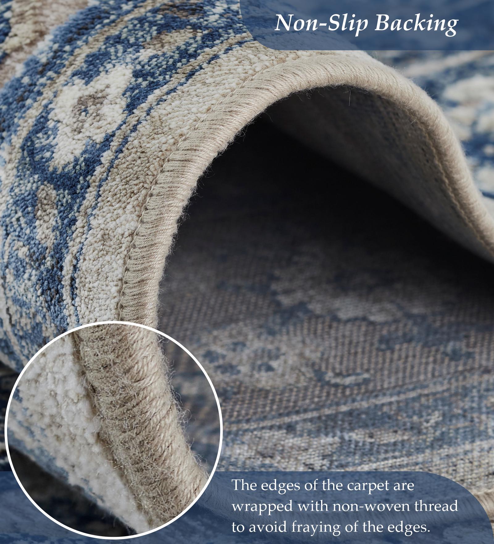 Genova Classical Carpet Blue and Beige