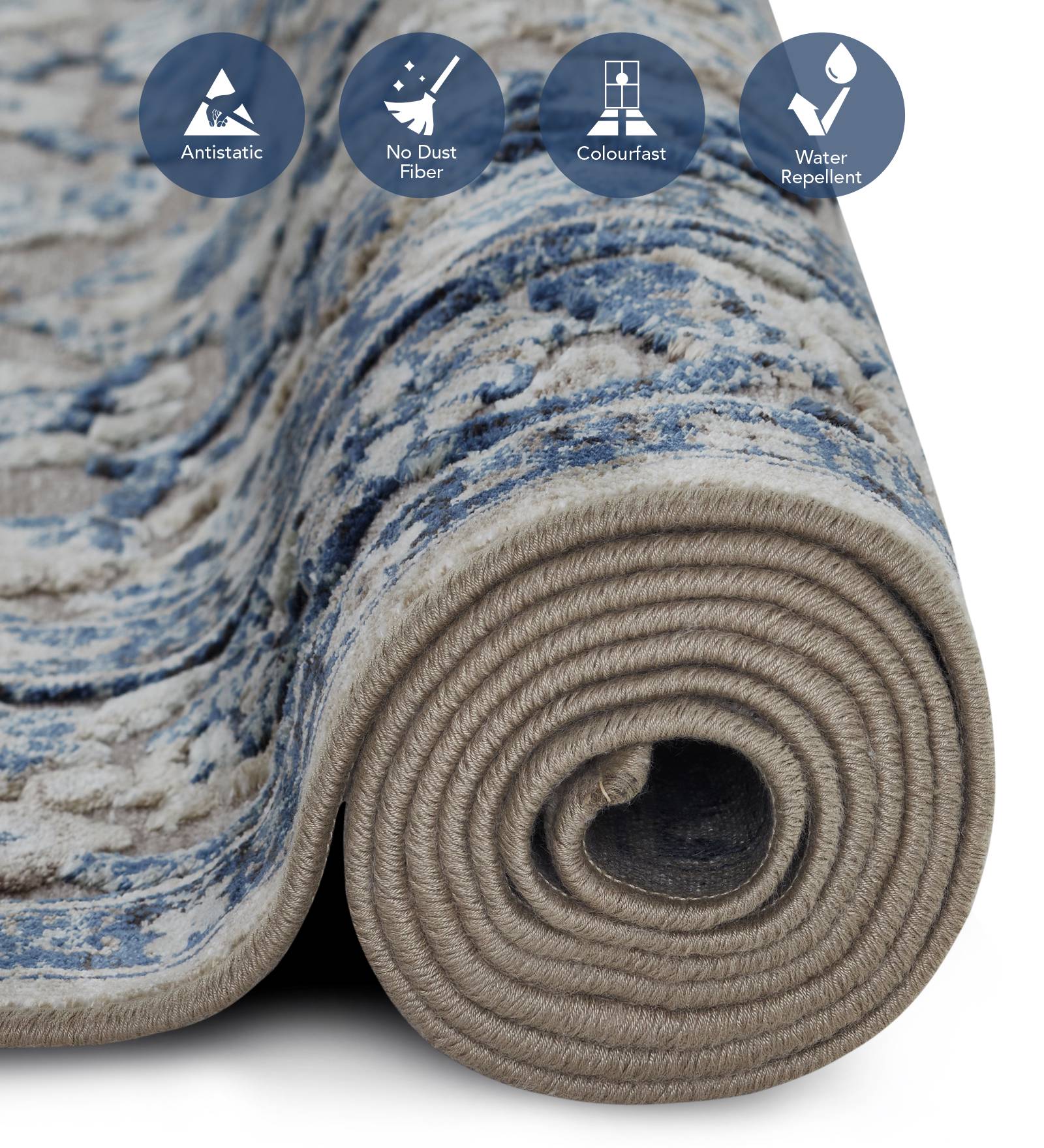 Genova Classical Carpet Blue and Beige