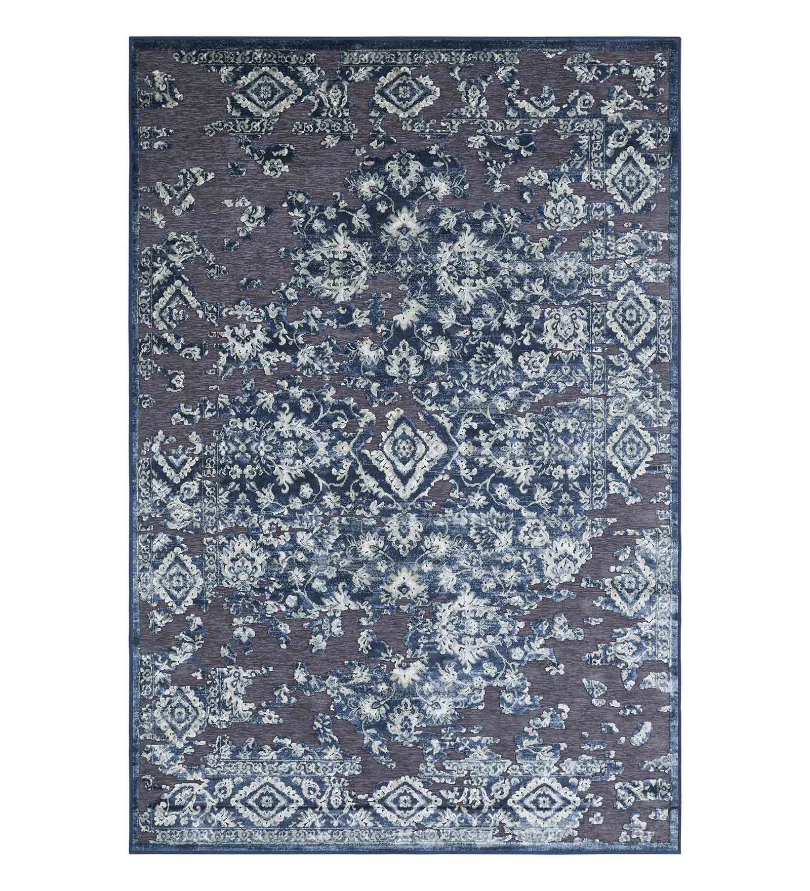 Genova Classical Carpet Blue and Grey