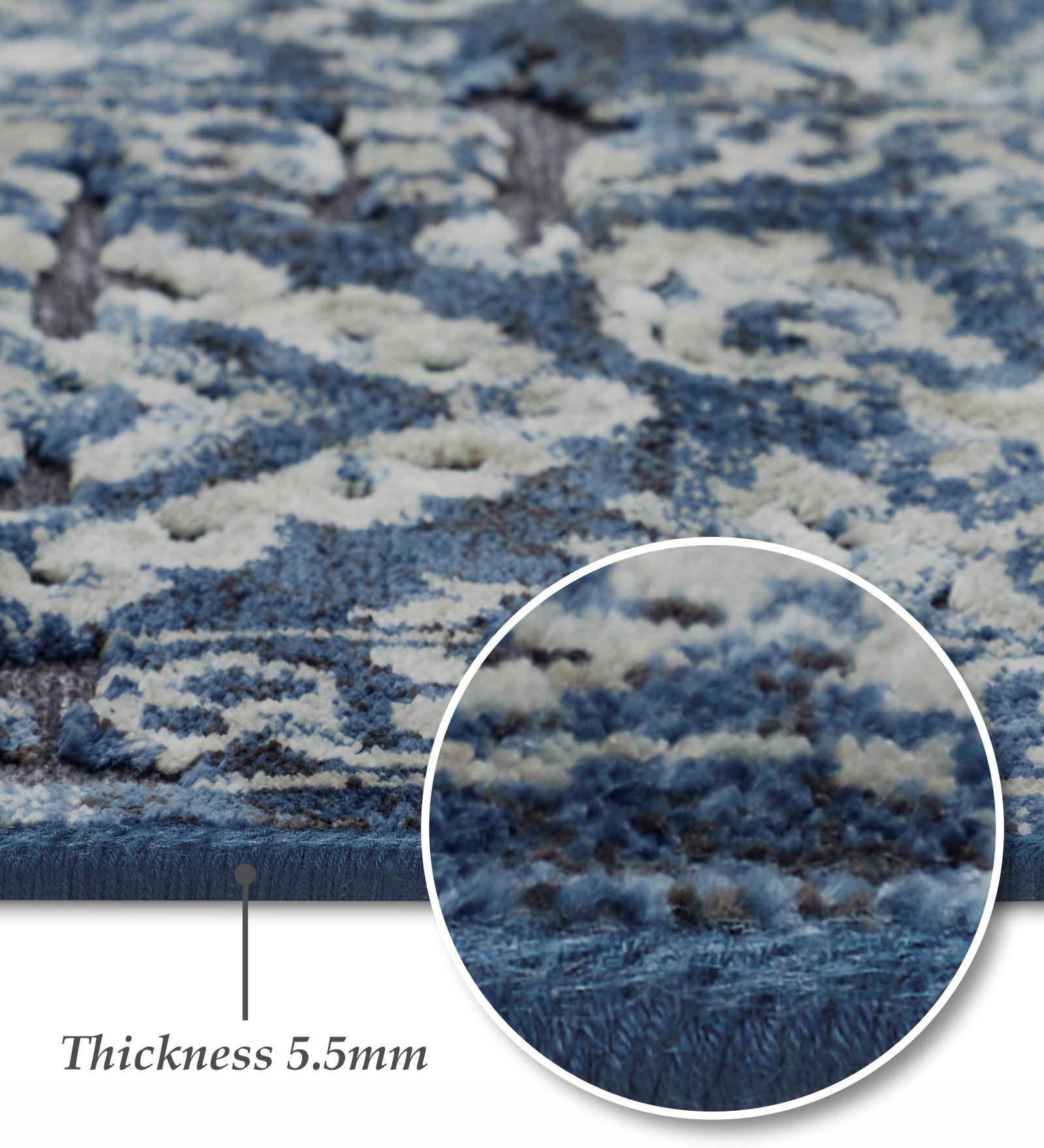 Genova Classical Carpet Blue and Grey