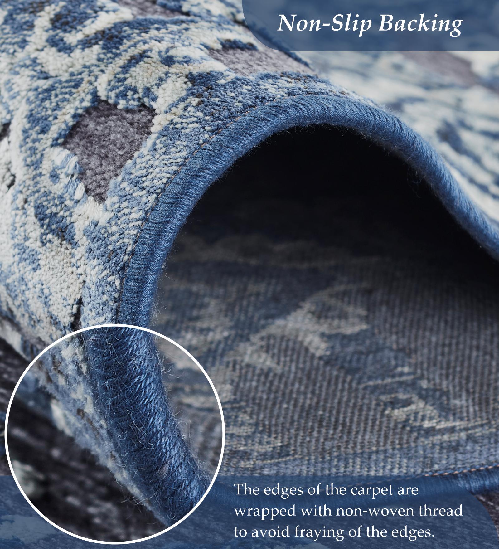 Genova Classical Carpet Blue and Grey