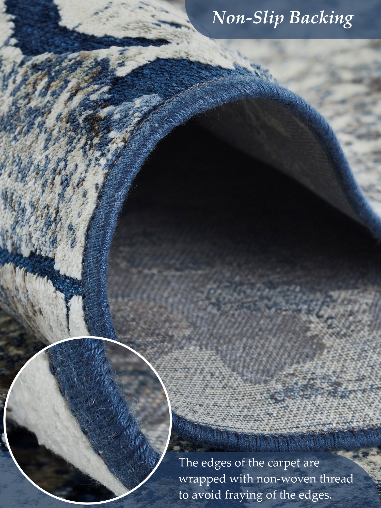 Genova Classical Carpet Cream and Blue