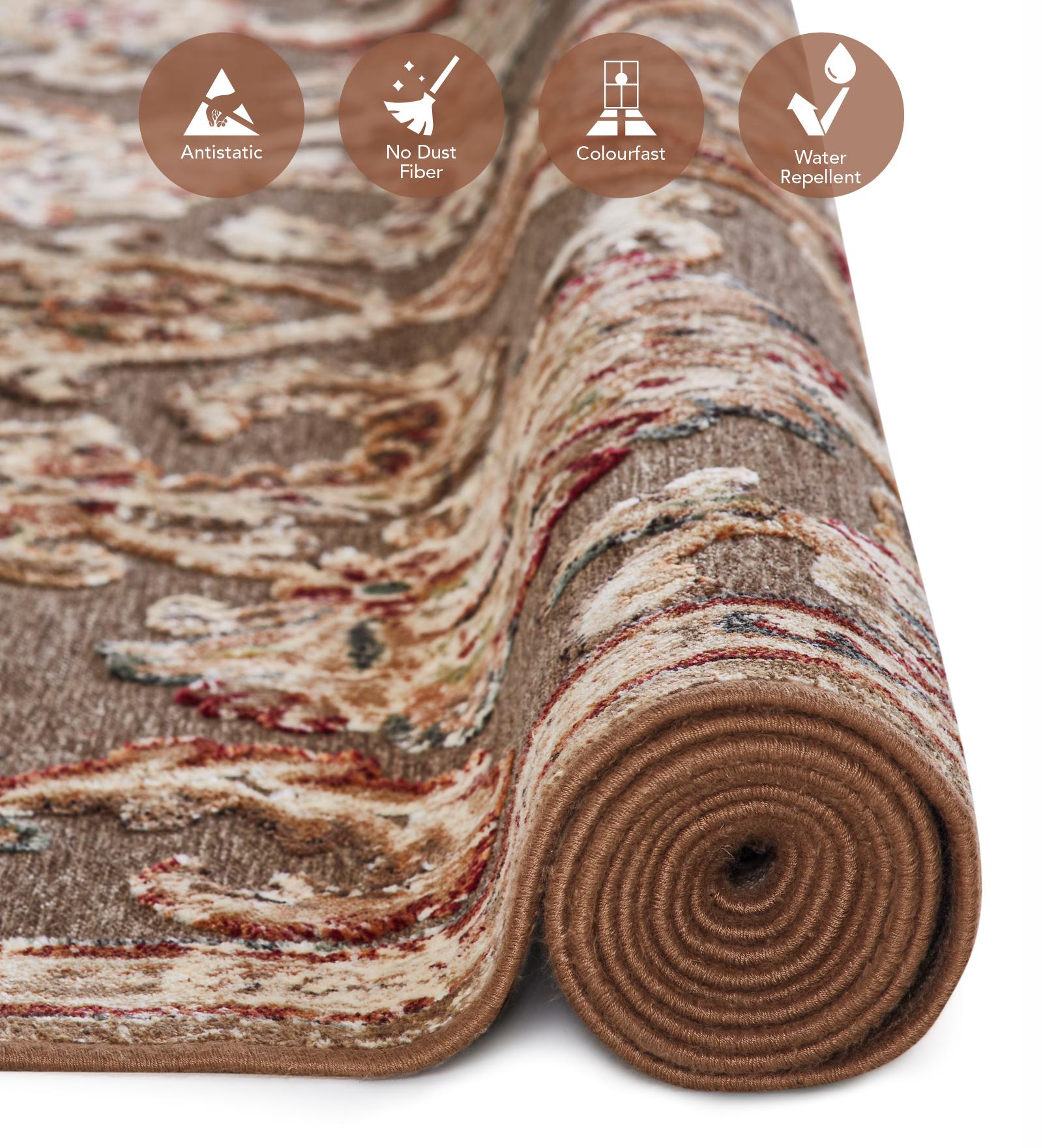 Genova Classical Carpet Brown and Beige