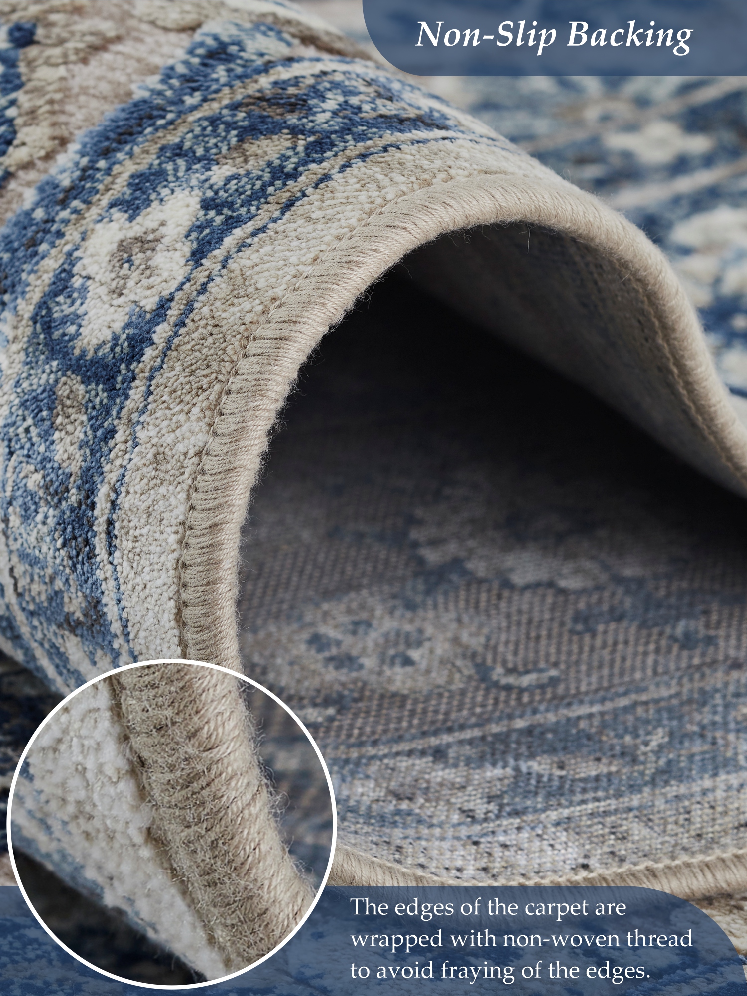 Genova Classical Carpet Blue and Beige