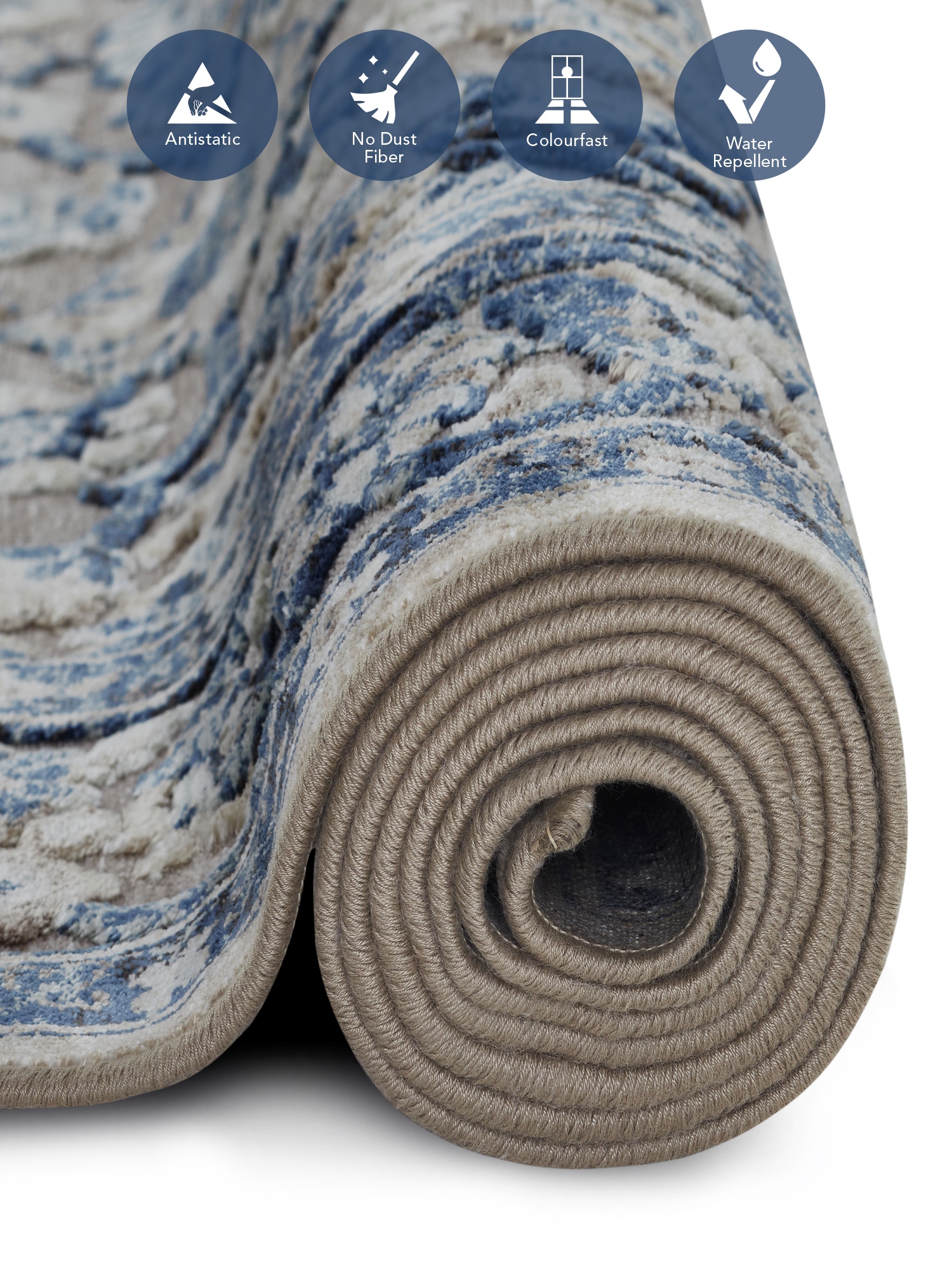 Genova Classical Carpet Blue and Beige