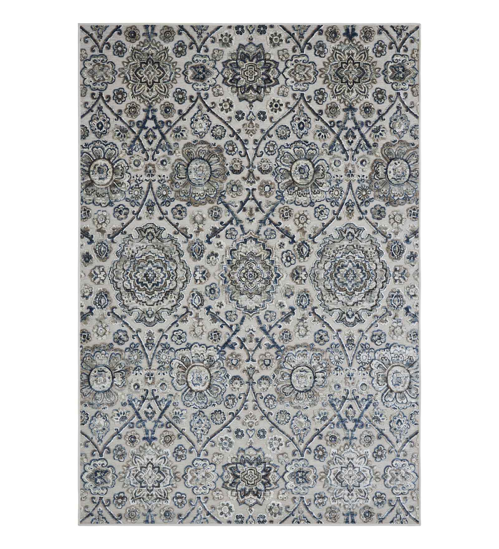 Genova Neo Classical Carpet Cream and Blue