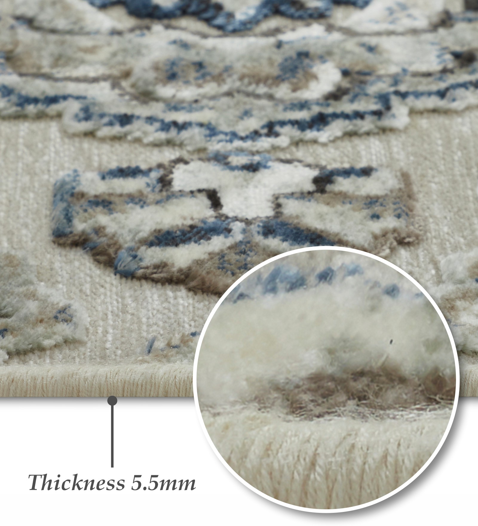 Genova Neo Classical Carpet Cream and Blue