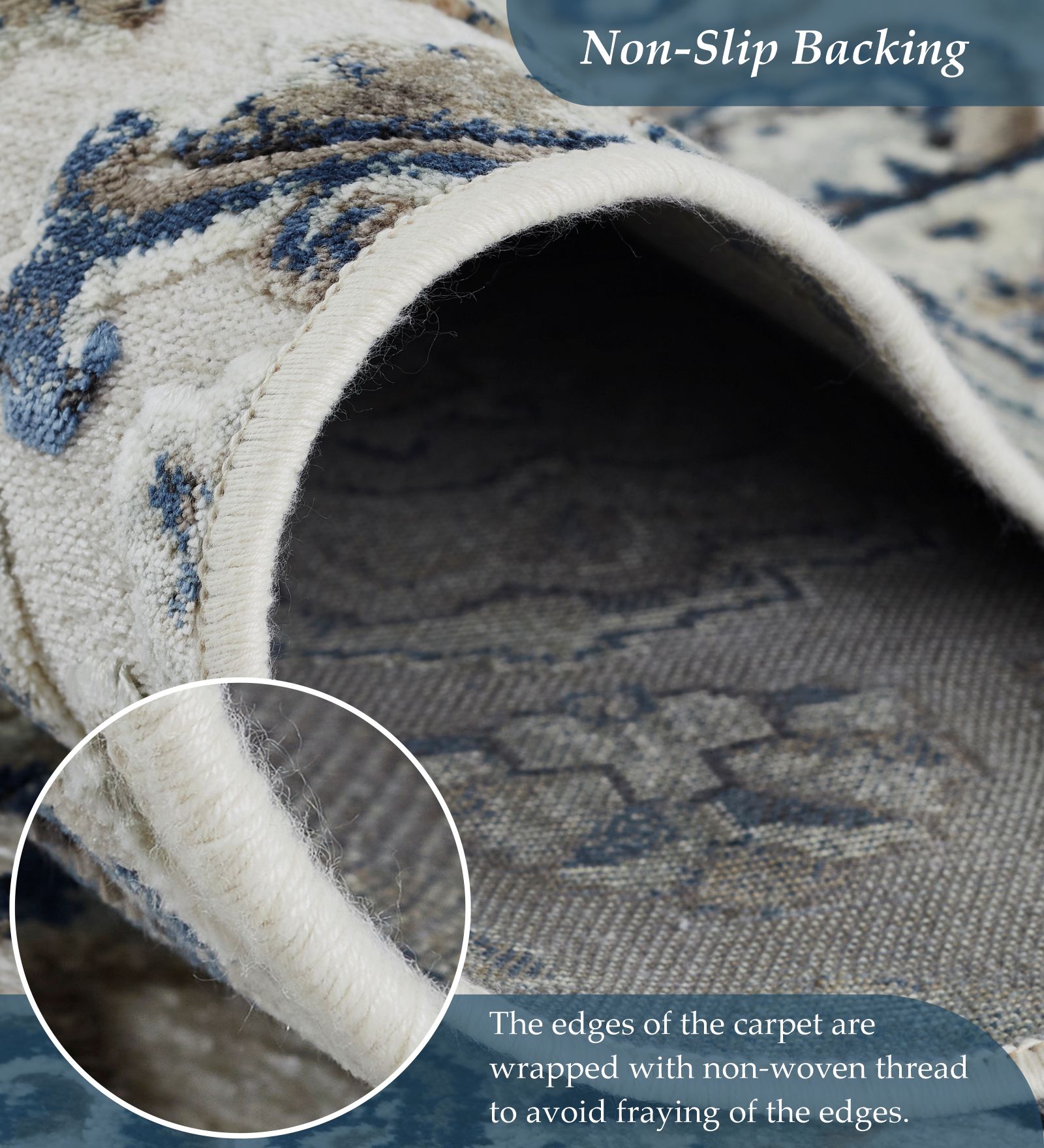 Genova Neo Classical Carpet Cream and Blue