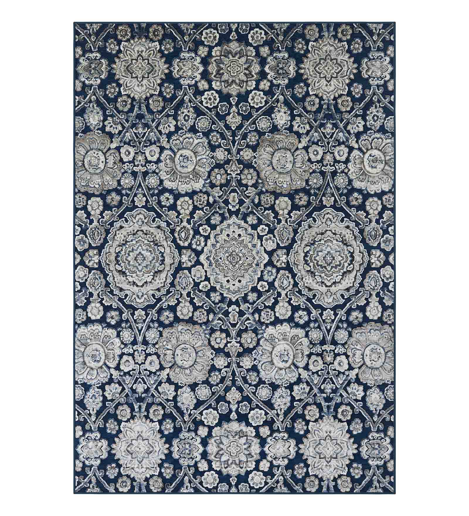 Genova Neo Classical Carpet Blue and Cream