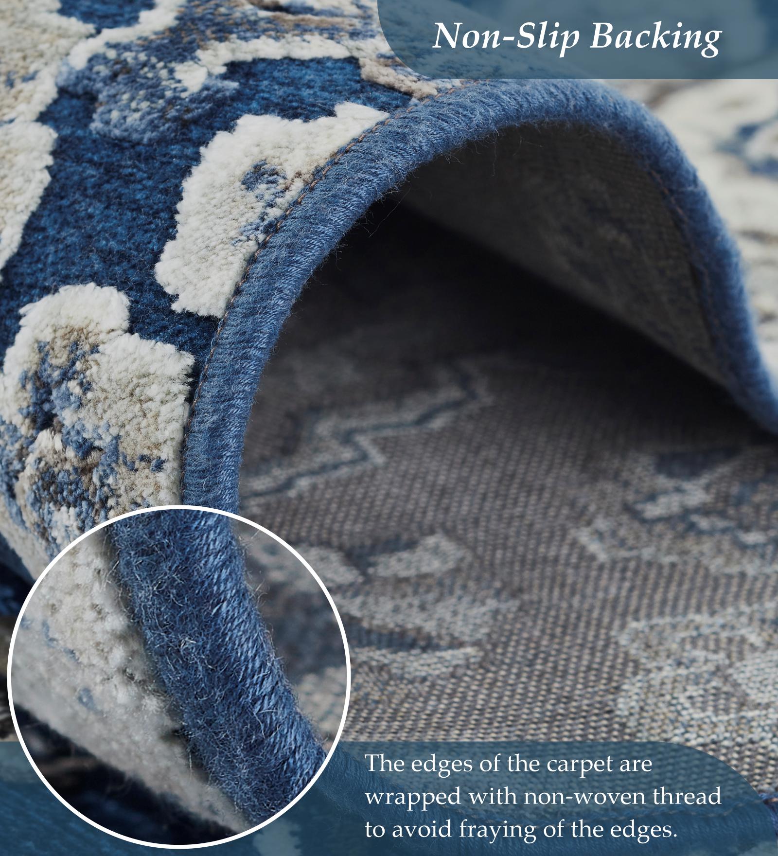 Genova Neo Classical Carpet Blue and Cream