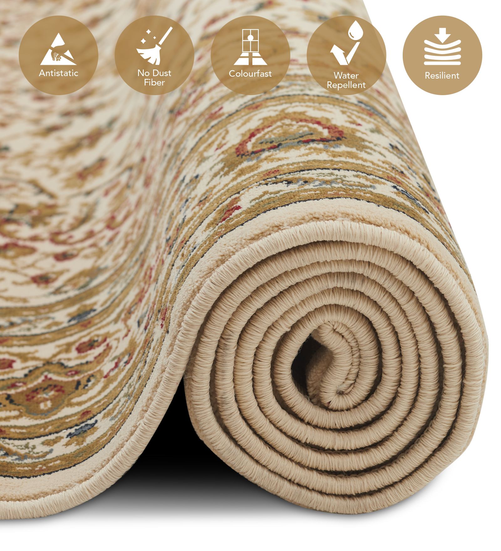 Esfahan Classical Machine Made Carpet Beige