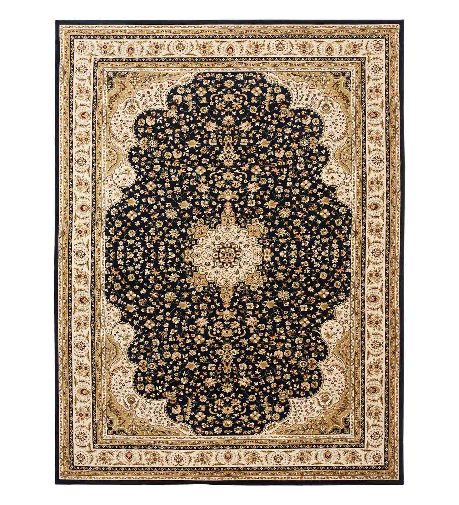 Esfahan Classical Carpet Navy and Cream