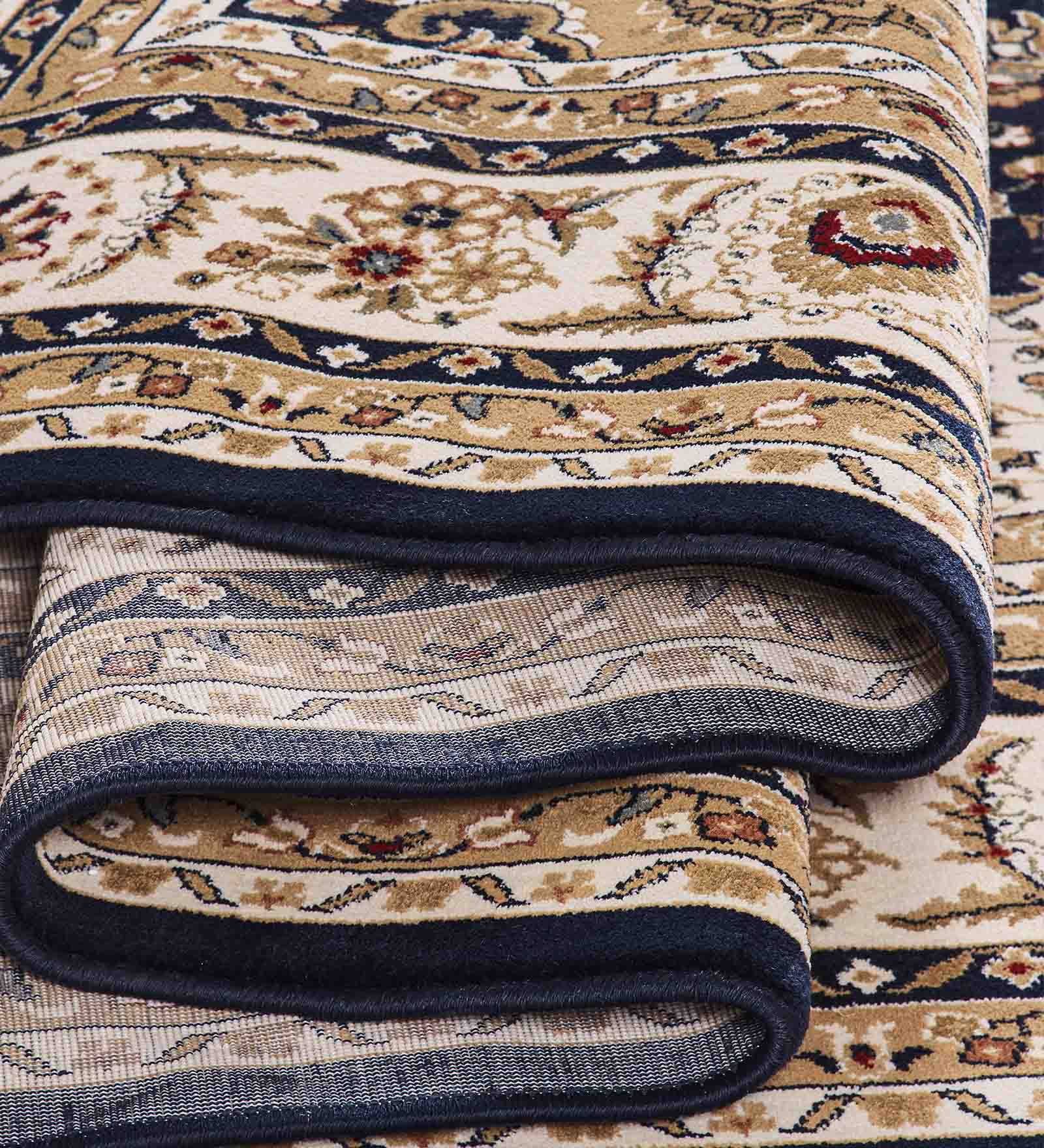 Esfahan Classical Carpet Navy and Cream