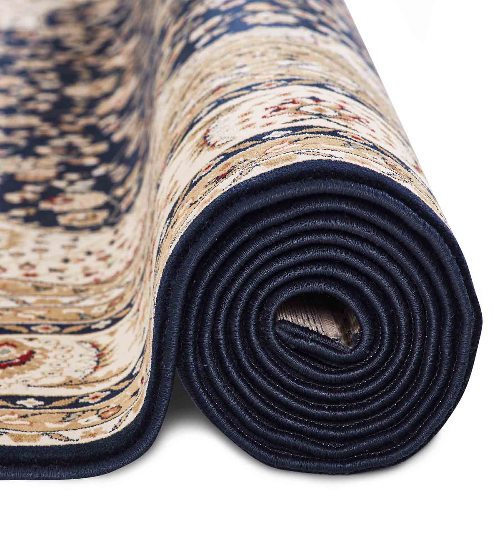 Esfahan Classical Carpet Navy and Cream