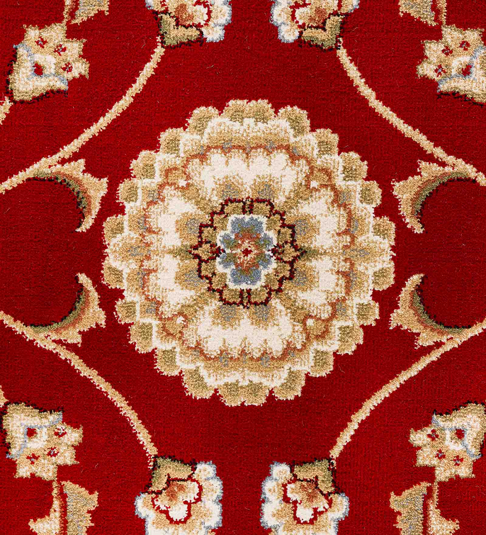 Esfahan Classical Machine Made Carpet Red Cream